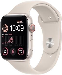 Apple Watch SE 2nd Gen (2022) (GPS) - 32GB - 40mm - Starlight Aluminum Case with Starlight Rubber Sport Band - Small/Medium Size