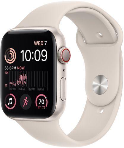 Apple Watch SE 2nd Gen (2022) (GPS) - 32GB - 40mm - Starlight Aluminum Case with Starlight Rubber Sport Band - Small/Medium Size