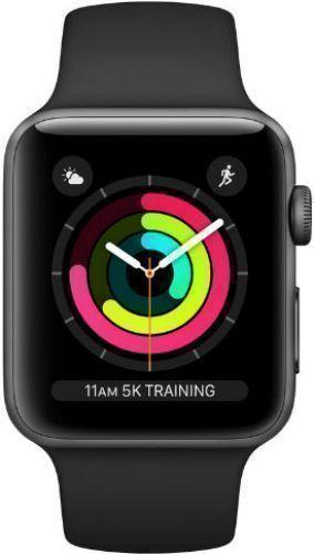 Apple  Watch Series 3 - 8GB - Space Grey-Aluminum-Sport Band-Black - GPS - 38mm - Rubber - Acceptable