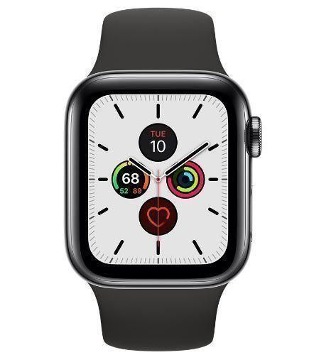 Apple  Watch Series 5 - 32GB - Space Grey-Aluminum-Sport Band-Black - Cellular + GPS - 40mm - Space Grey - Aluminum - Black - Sport Band - Rubber - Acceptable