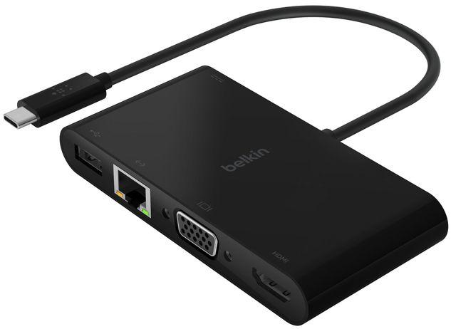Belkin  USB-C Multimedia + Charge Adapter - Black - Excellent