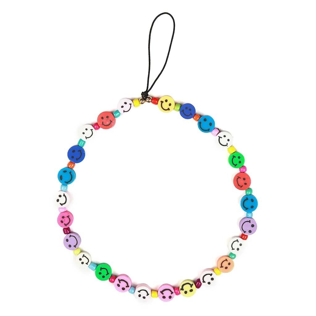 Caseco  Rainbow Smiley Beaded Phone Charm - Rainbow - Brand New