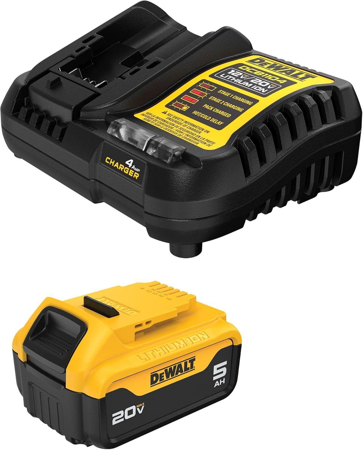 DeWalt  DCB205C 20V MAX* 5Ah Battery and Charger Kit - Yellow/Black - Brand New
