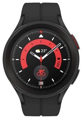 Samsung Galaxy Watch5 Pro (DON'T USE) - 16GB - Black - Titanium - Black - D-Buckle Sport Band - 45mm - Fluoroelastomer - Excellent