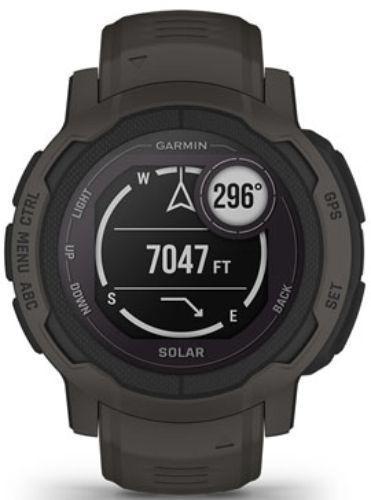 Garmin  Instinct 2 Solar Smartwatch - 45mm - Graphite - Fiber-reinforced polymer - Graphite - Sport Band - Silicone - Premium