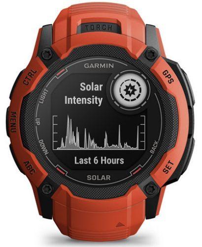 Garmin  Instinct 2X Solar Smartwatch - 64MB - 50mm - Flame Red - Fiber-reinforced polymer - Flame Red - Silicone Band - Silicone - Premium