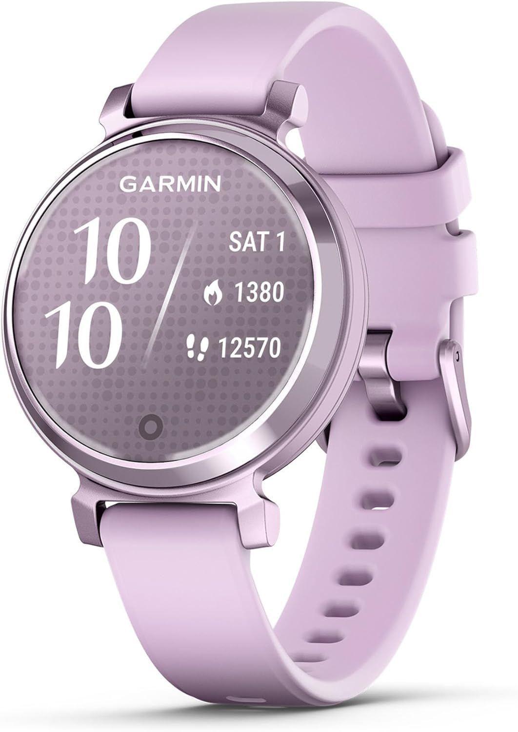 Garmin  Lily 2 Smartwatch - 35.4mm - Metallic Lilac - Anodized Aluminum - Lilac - Silicone Strap - Silicone - Excellent