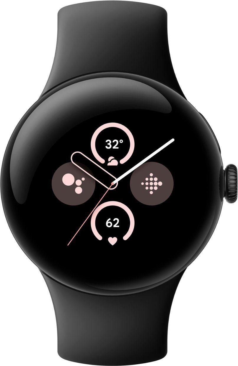 Google  Pixel Watch 2 - 32GB - Bluetooth - 1.2 inch - Matte Black - Aluminum - Obsidian - Active Band - Fluoroelastomer - Good