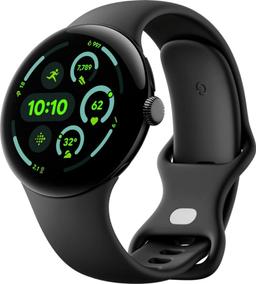 Google Pixel Watch 3 (Bluetooth + LTE) - 32GB - 41mm - Matte Black 100% Recycled Aluminum Case with Obsidian Fluoroelastomer Active Band