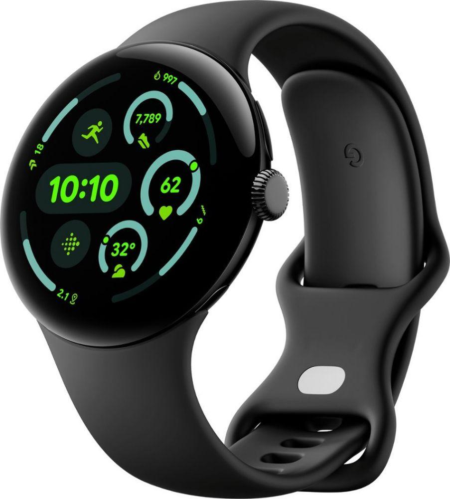 Google Pixel Watch 3 (Bluetooth + LTE) - 32GB - 41mm - Matte Black 100% Recycled Aluminum Case with Obsidian Fluoroelastomer Active Band