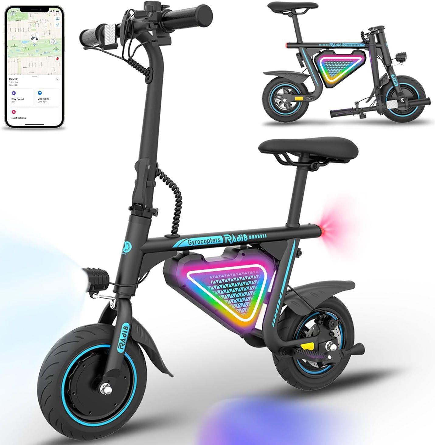 Gyrocopters  Radi8 Electric Ride-on Scooter - Black - Excellent