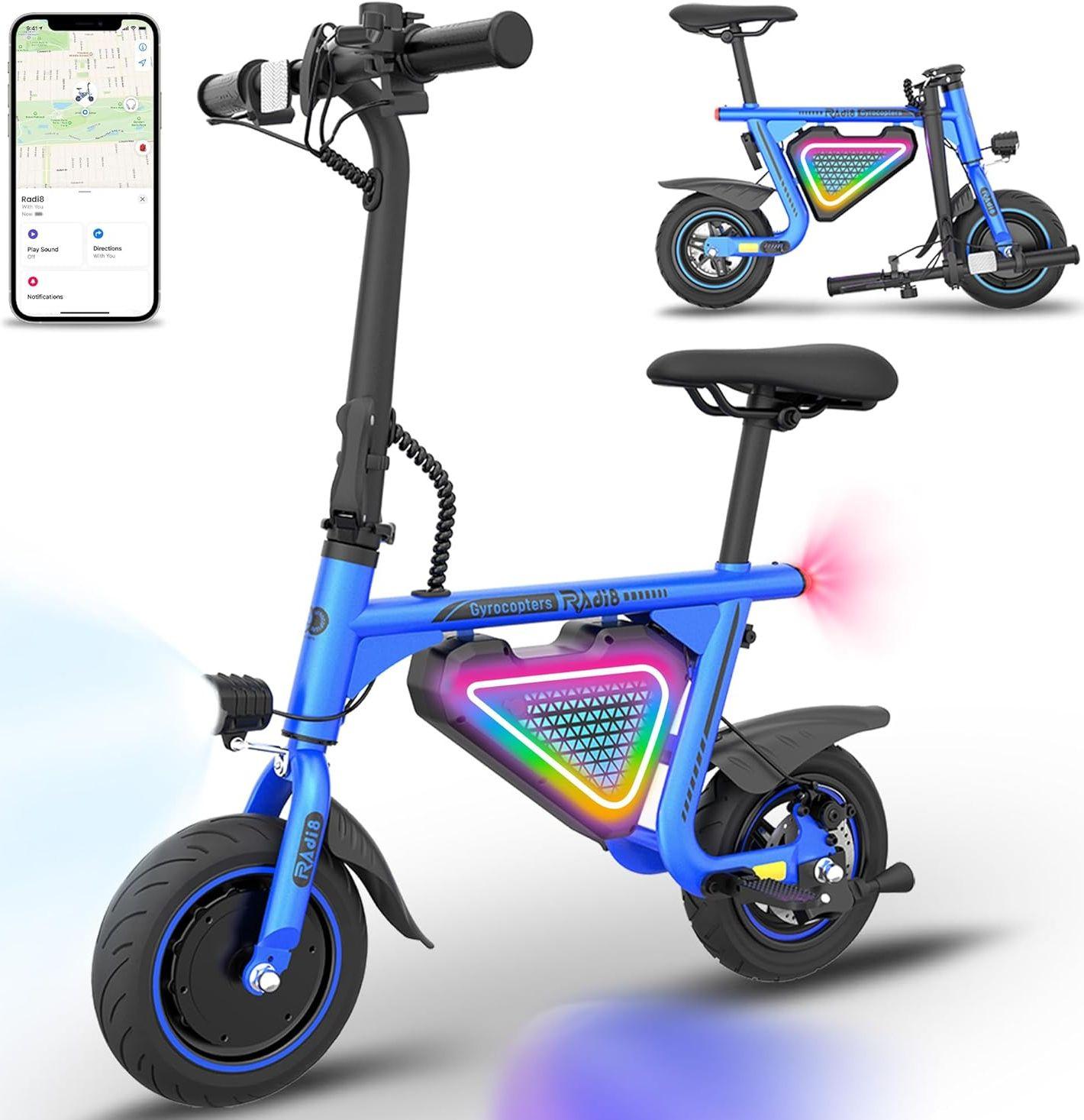 Gyrocopters  Radi8 Electric Ride-on Scooter - Blue - Excellent