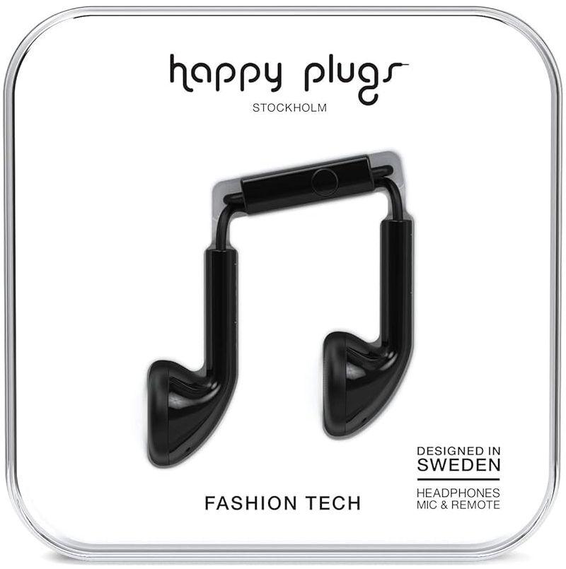Happy Plugs  7705 Earbuds - Black - Excellent