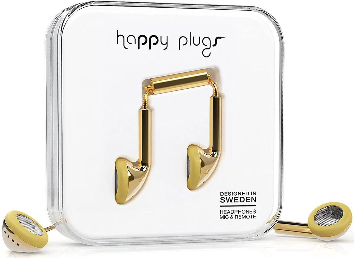 Happy Plugs  Earbud Earphones - Gold - Excellent