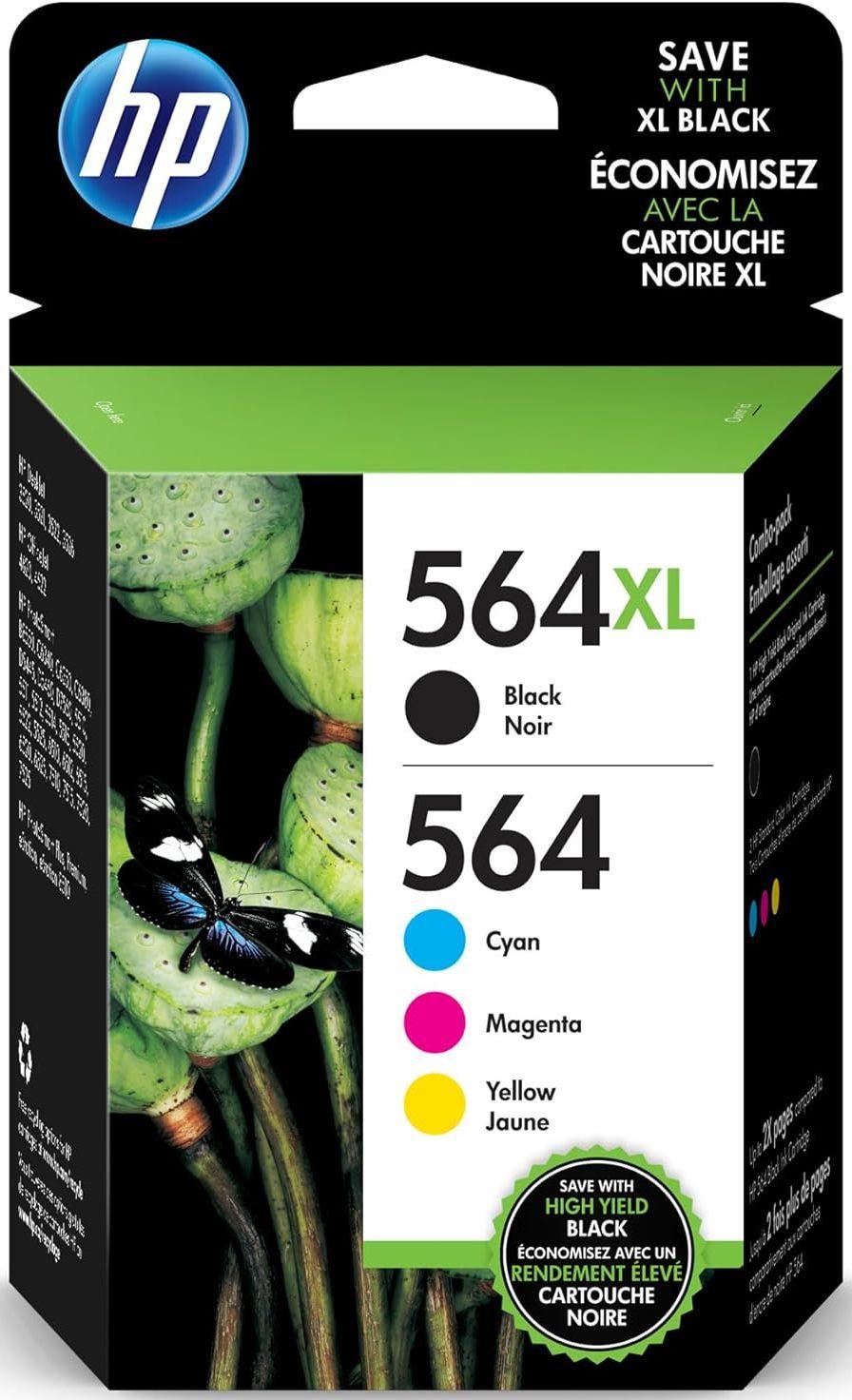 HP  564XL / 564 Original Ink Cartridge (4-Pack) - Black/Cyan/Magenta/Yellow - Brand New