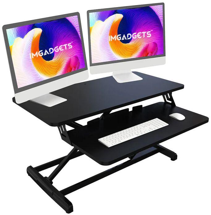 IMGadgets  Adjustable Sit-Stand Desk Riser 35" - Black - Excellent