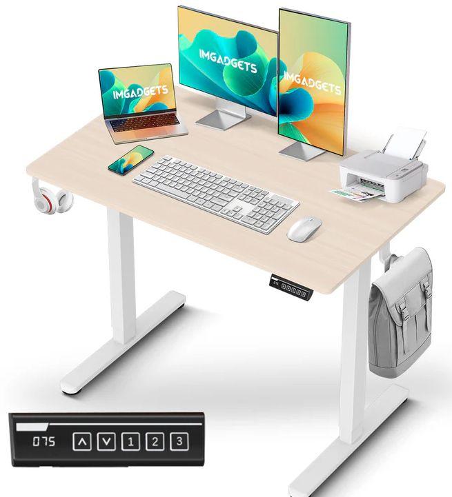 IMGadgets  Standing Electric Adjustable Desk 40" x 24" - Walnut - Excellent