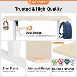 IMGadgets Standing Electric Adjustable Desk 40" x 24" - Walnut