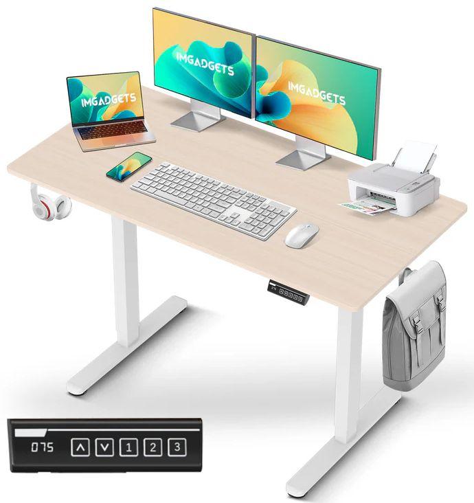 IMGadgets  Standing Electric Adjustable Desk 47" x 24" - Walnut - Excellent