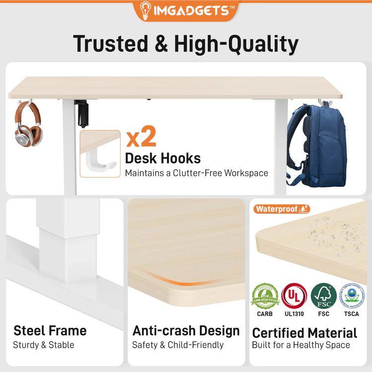 IMGadgets Standing Electric Adjustable Desk 47" x 24" - Walnut