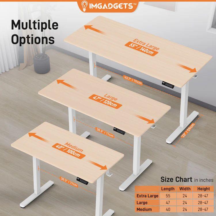 IMGadgets Standing Electric Adjustable Desk 47" x 24" - Walnut