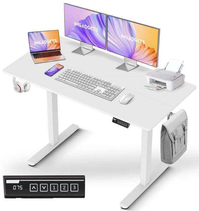 IMGadgets Standing Electric Adjustable Desk 47" x 24" - White