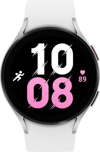 Samsung  Galaxy Watch5 - 16GB - Silver-Aluminum-Sport Band-White - Bluetooth - 44mm - Silver - Aluminum - White - Sport Band - Fluoroelastomer - Good