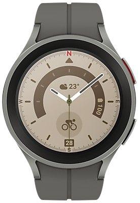 Samsung Galaxy Watch5 Pro (Bluetooth) - 16GB - 45mm - Gray Titanium Titanium Case with Gray Titanium Silicone