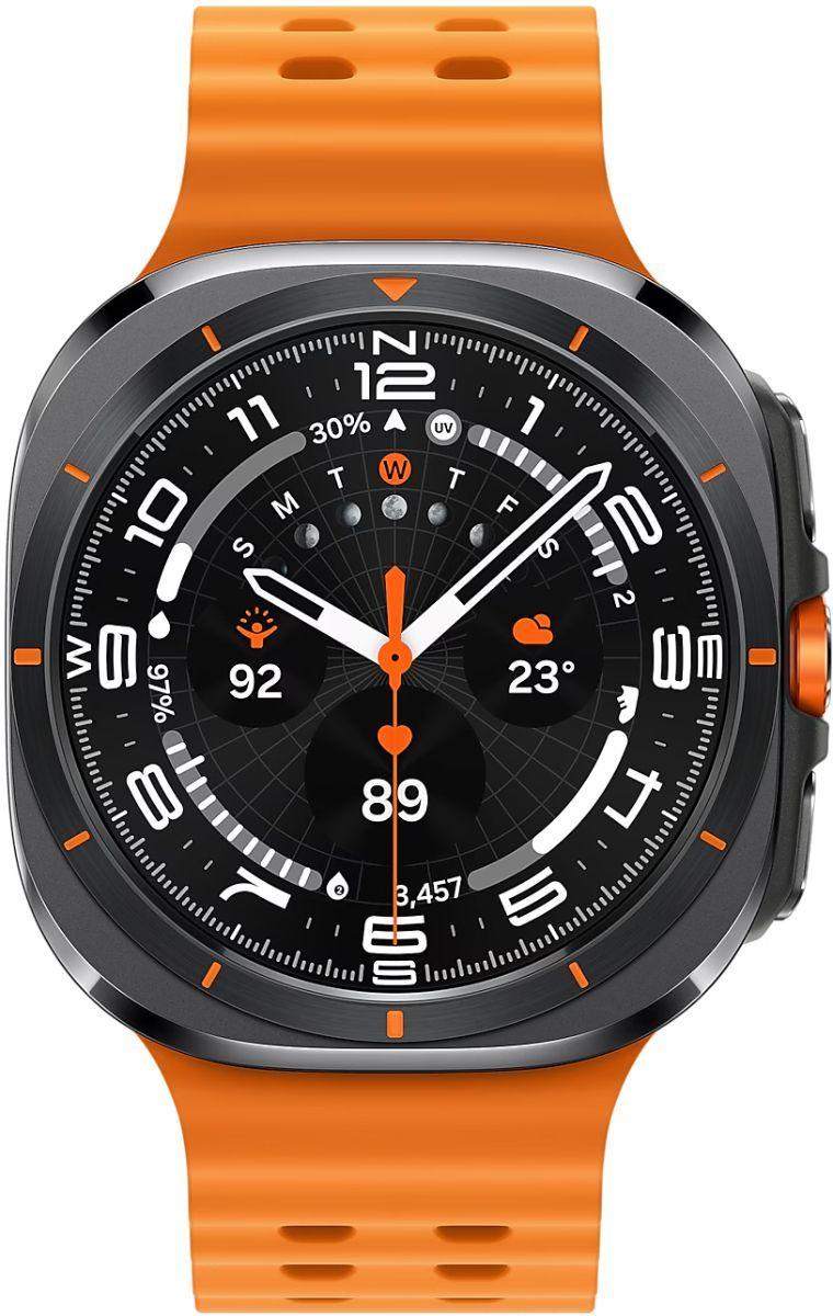 Samsung Galaxy Watch Ultra - 32GB - 47mm - Titanium Gray - Titanium - Orange - Marine Band - Silicone - Excellent