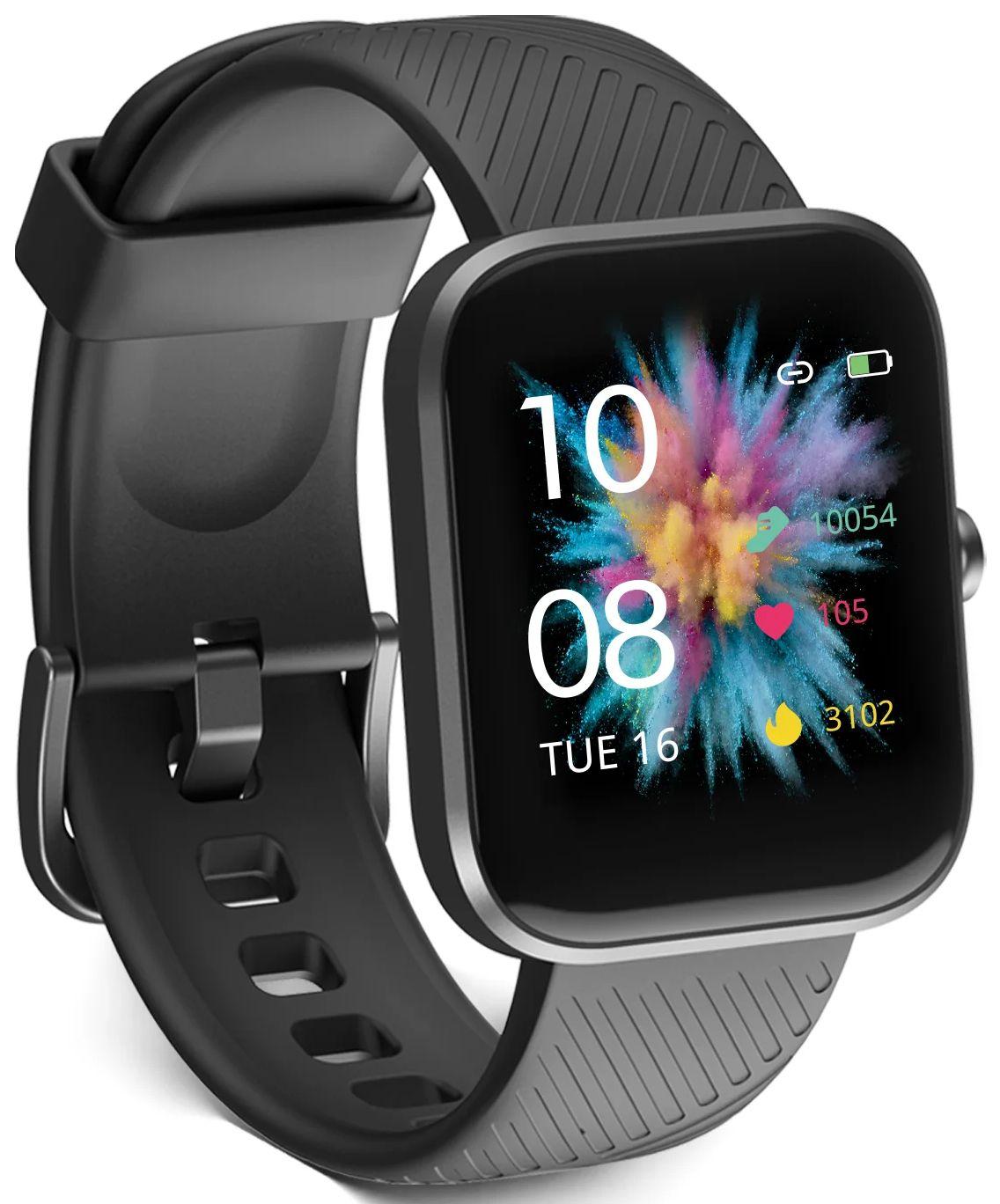Virmee  Tempo VT3 Smartwatch  - Black-Aluminum Alloy-Silicone-Black - 33.02mm - Black - Aluminum Alloy - Black - Silicone - Silicone - Premium
