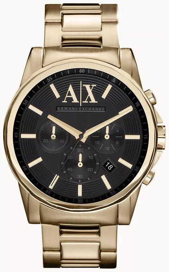 Armani Exchange  Chronograph Gold-Tone Steel Men's Watch AX2095 - Gold - New With Tags